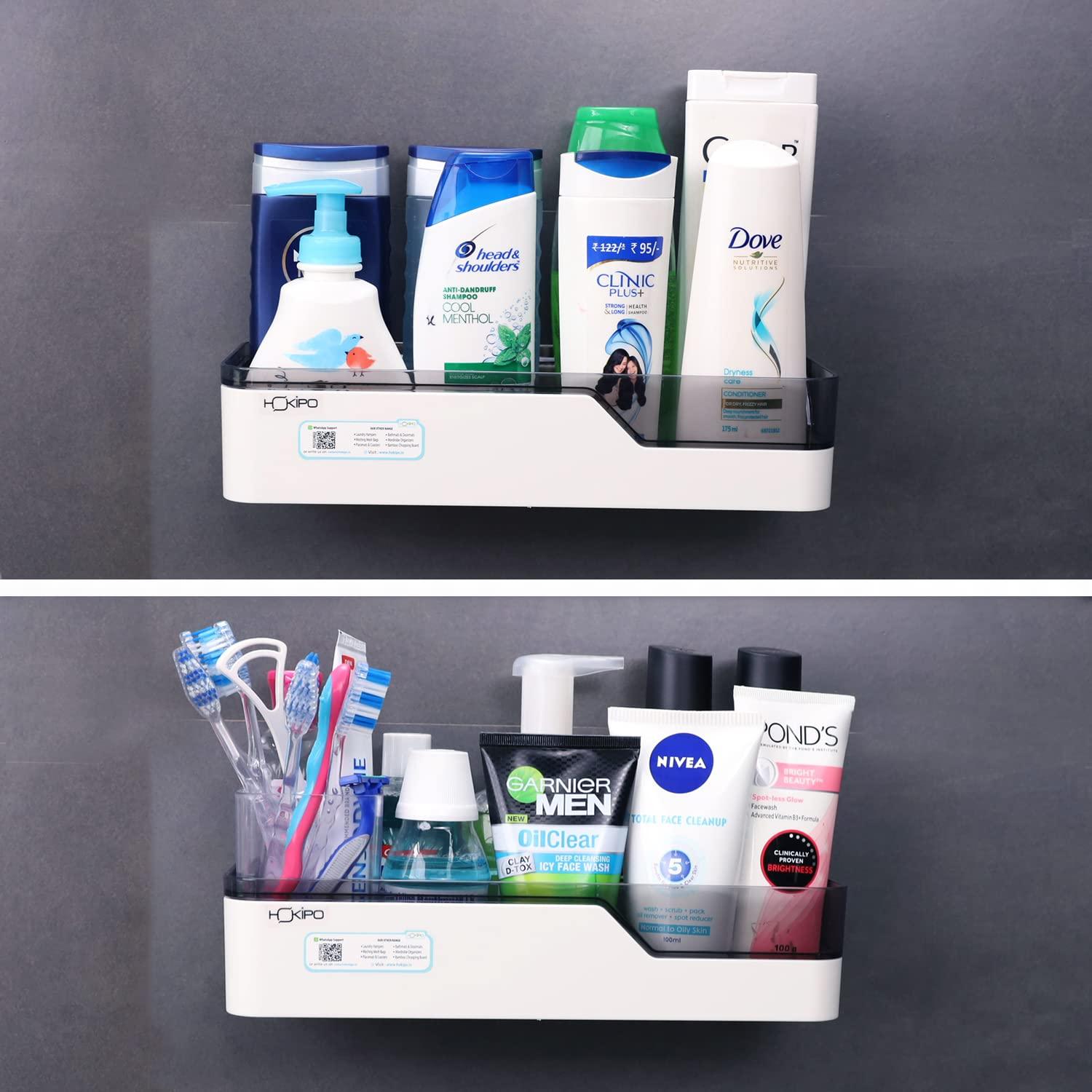 Magic Sticker Series Self Adhesive Bathroom Shelf Shower Caddy - HOKIPO | Har Ghar ka Humsafar