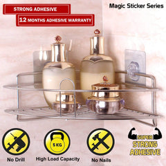 Magic Sticker Series Self Adhesive Kitchen Bathroom Corner Rack Shelf - HOKIPO | Har Ghar ka Humsafar