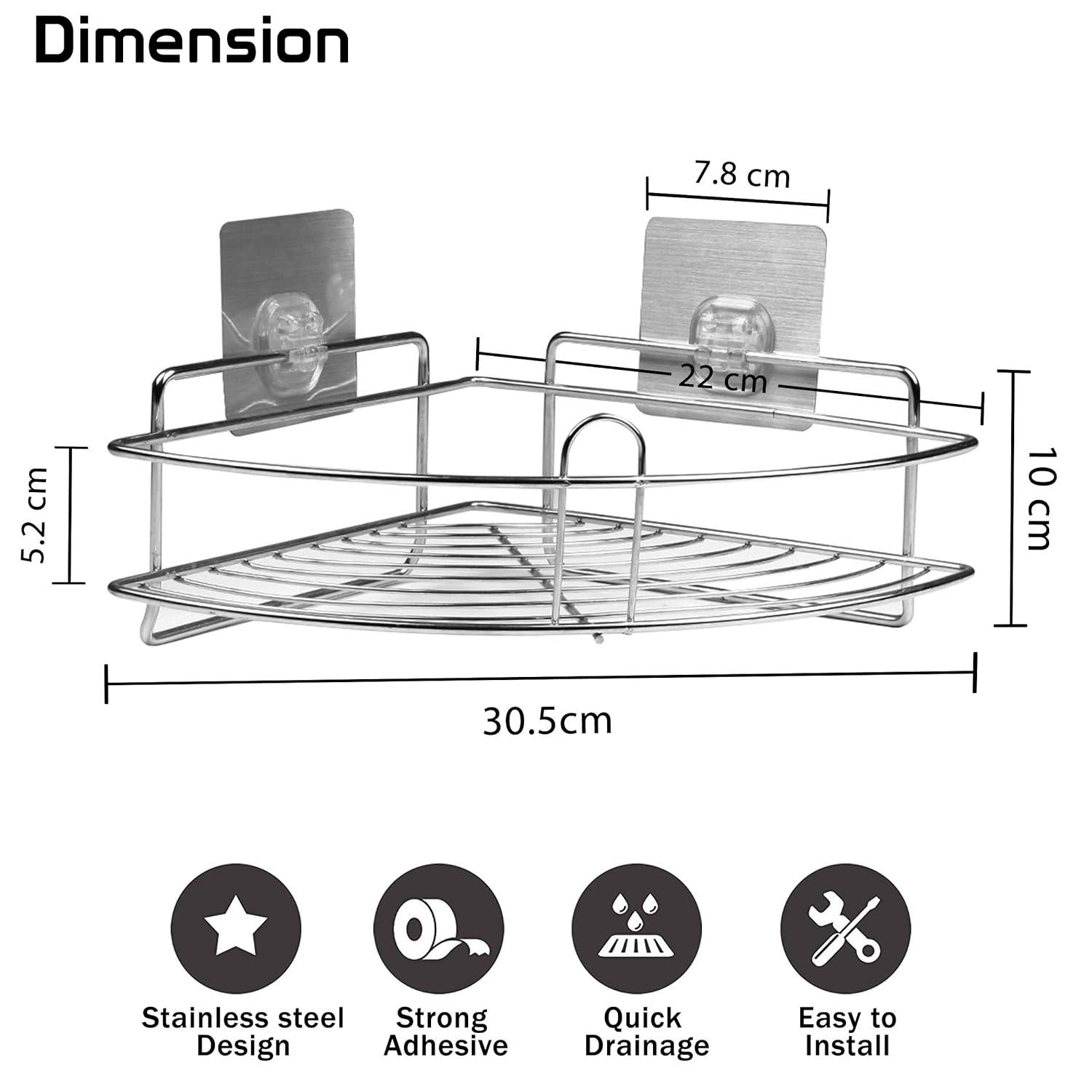 Magic Sticker Series Self Adhesive Kitchen Bathroom Corner Rack Shelf - HOKIPO | Har Ghar ka Humsafar