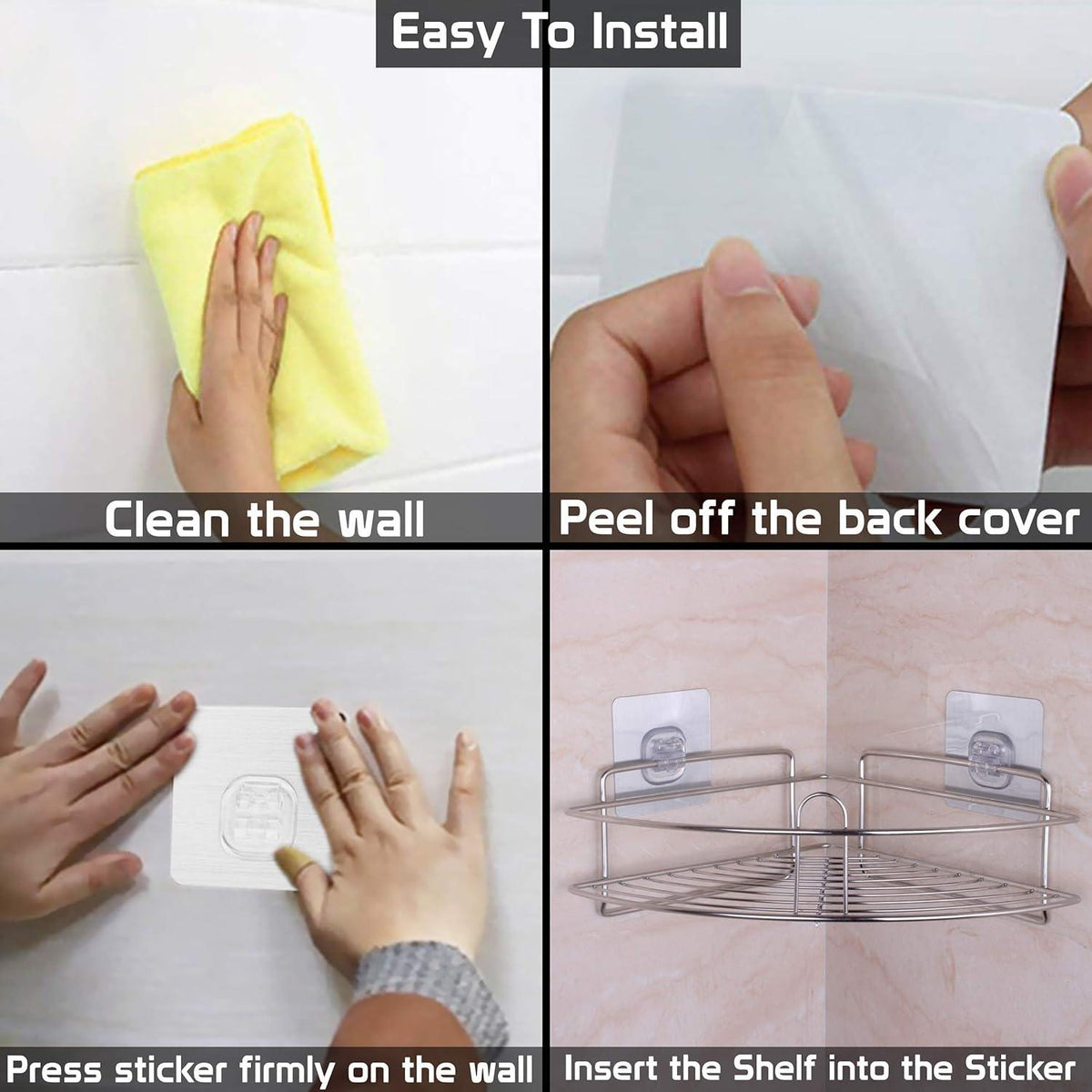 Guide to Install HOKIPO's bathroom corner stand​/rack 
