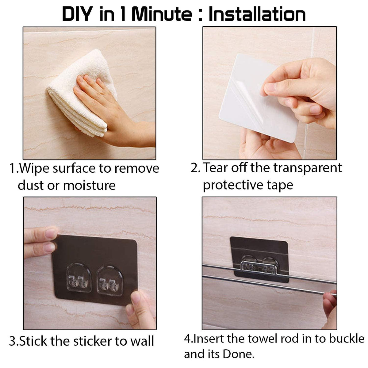Guide to Install wall mounted Towel Hanger for Kitchen and wash basin