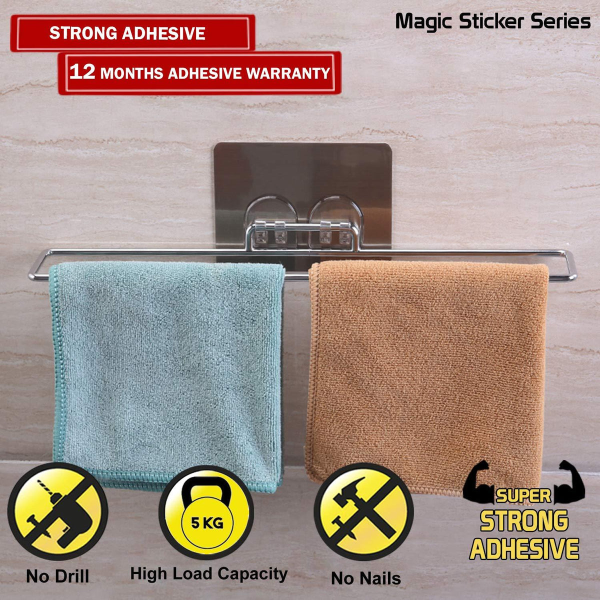 Buy Wall Mounted Kitchen or Wash basin Towel Hanger | HOKIPO​ 