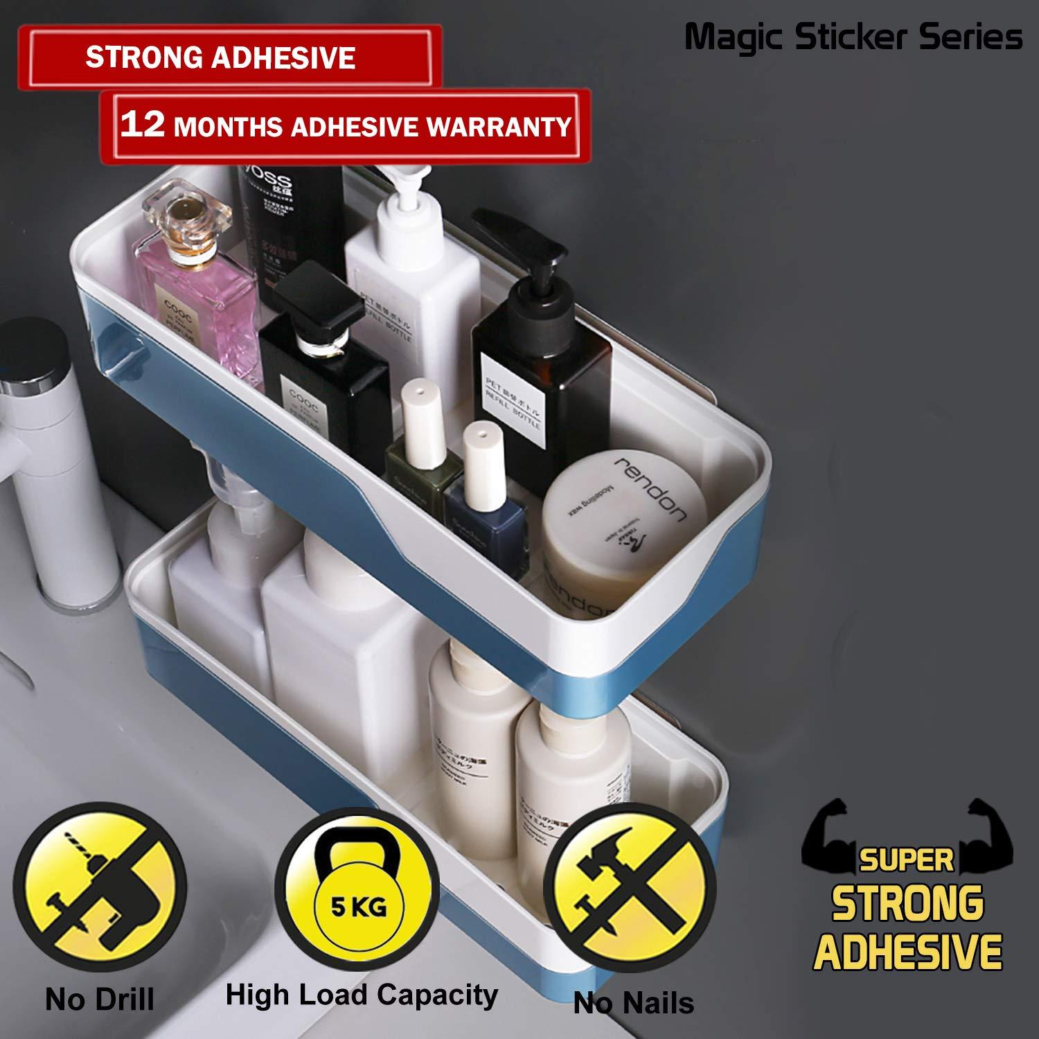 Magic Sticker Series Self Adhesive Shower Caddy Bathroom Shelf - HOKIPO | Har Ghar ka Humsafar