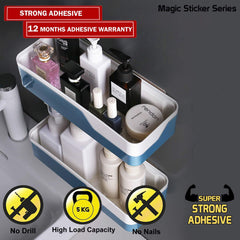 Magic Sticker Series Self Adhesive Shower Caddy Bathroom Shelf - HOKIPO | Har Ghar ka Humsafar