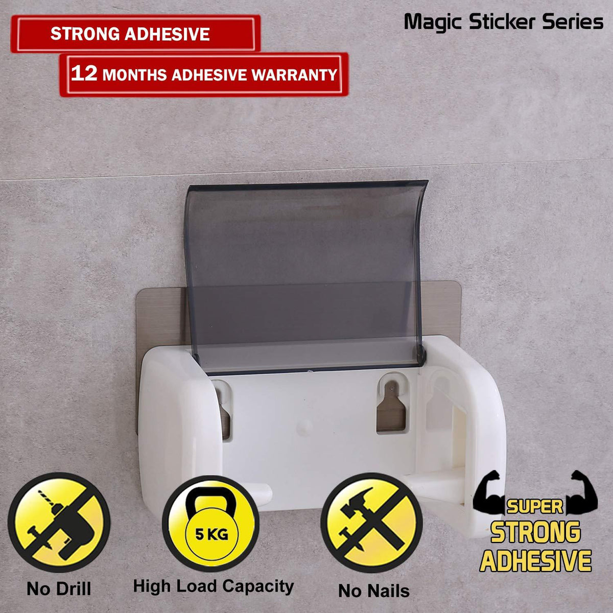 wall mounted covered tissue roll holder