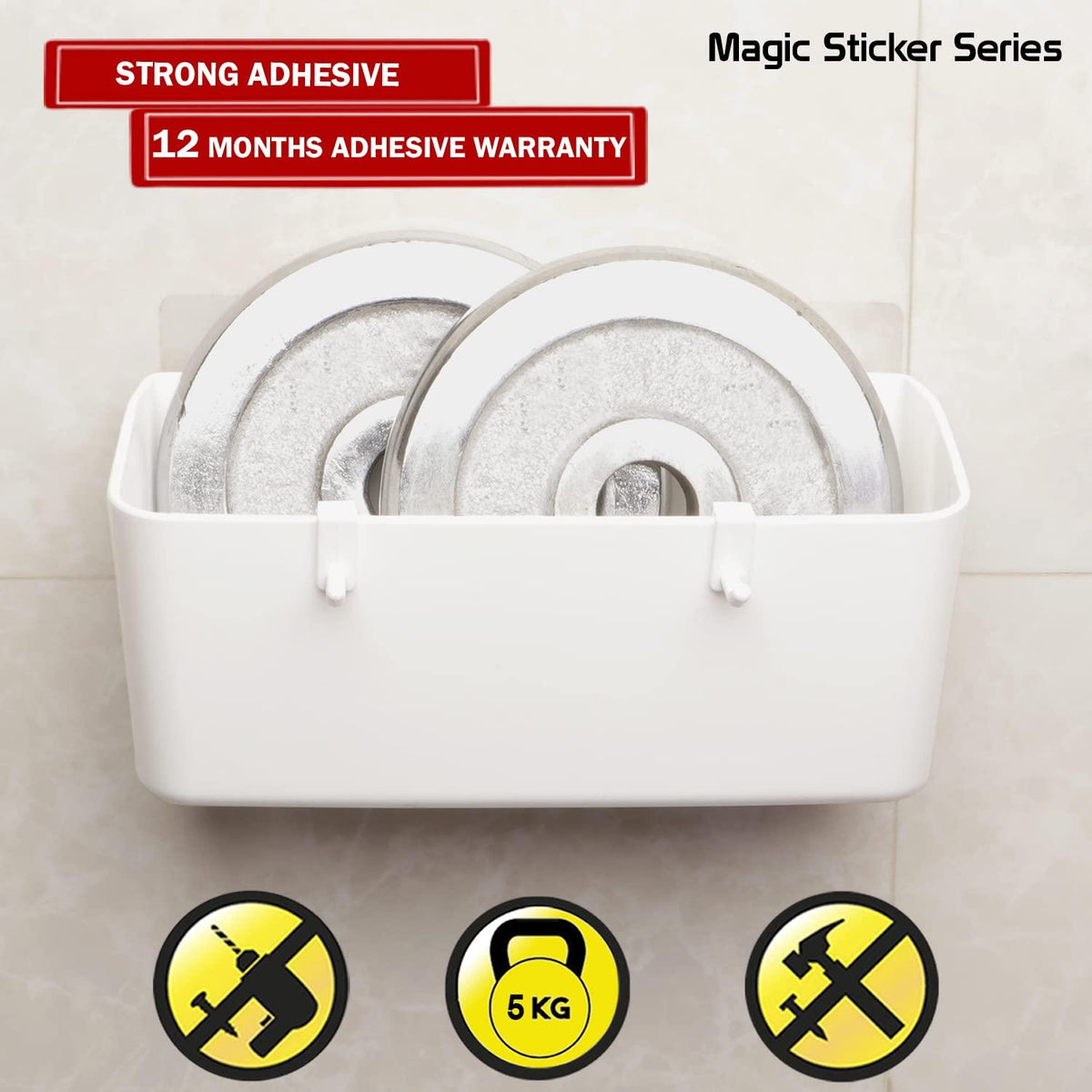 Buy White Colour, Wall Mounted, Bathroom Accessories Holder | HOKIPO​