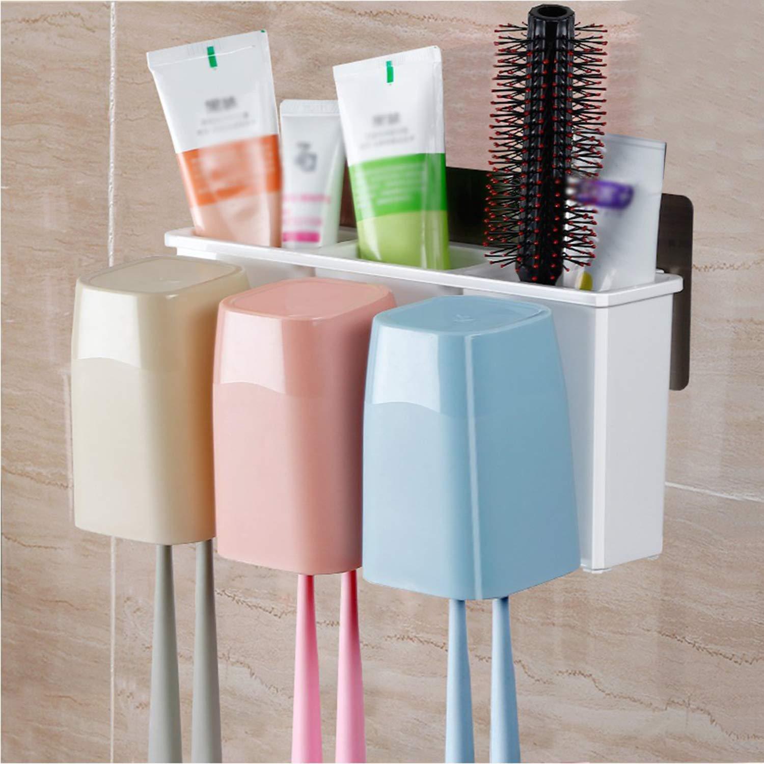 Magic Sticker Series Wall Mounted Bathroom Toothbrush Holder Stand - HOKIPO | Har Ghar ka Humsafar