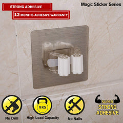 Magic Sticker Series Wall Mounted Broom & Mop Holder - HOKIPO | Har Ghar ka Humsafar