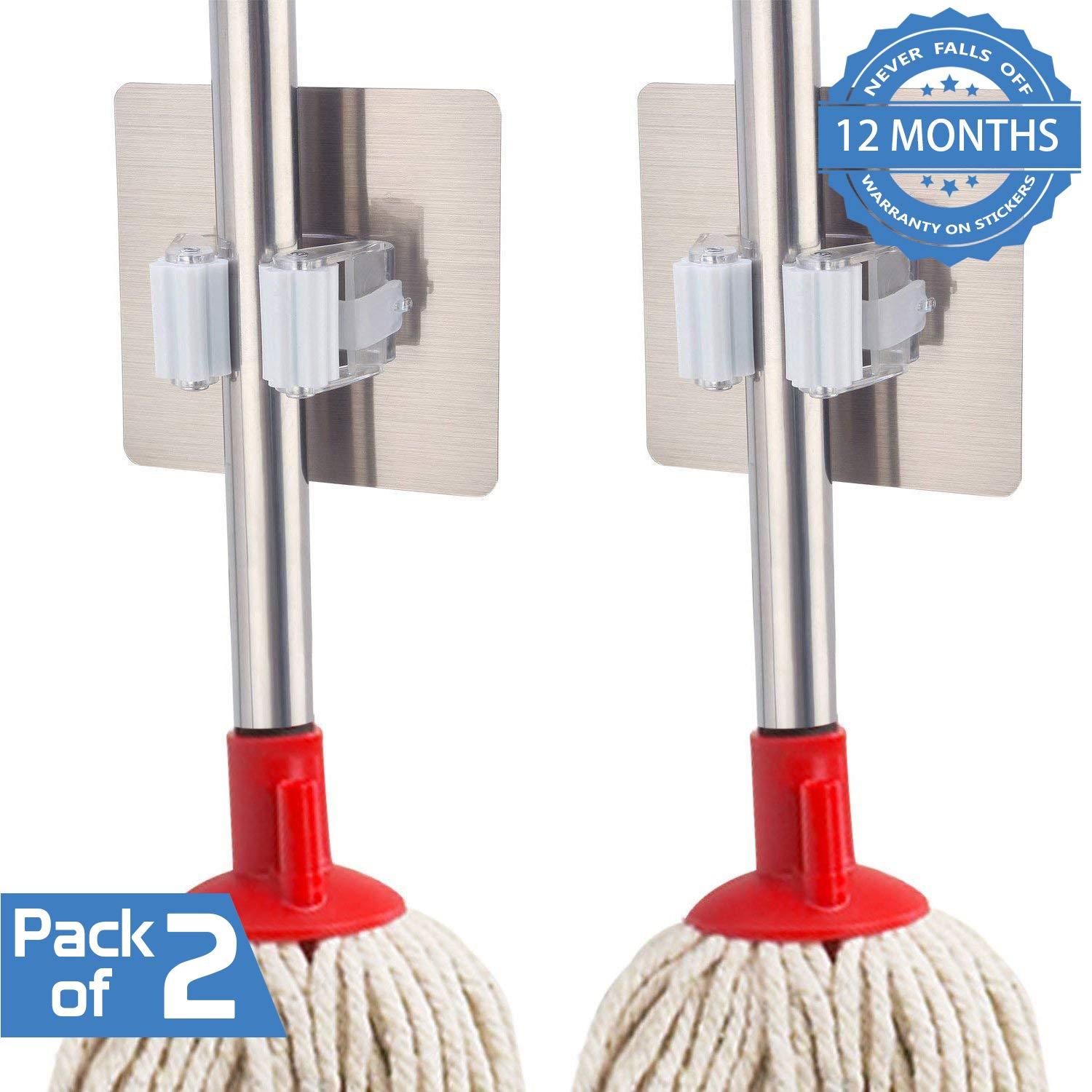 Magic Sticker Series Wall Mounted Broom & Mop Holder - HOKIPO | Har Ghar ka Humsafar