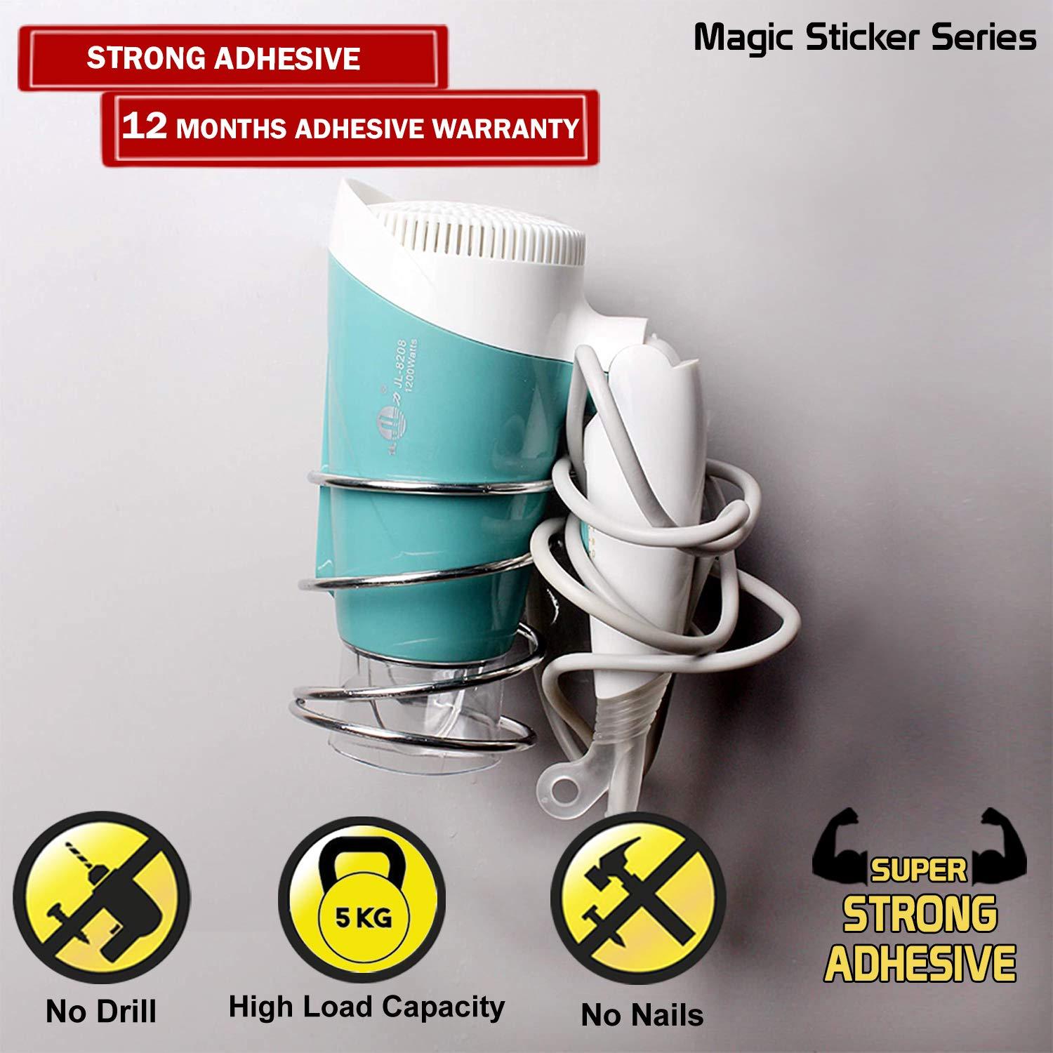 Magic Sticker Series Wall Mounted Hair Dryer Holder - HOKIPO | Har Ghar ka Humsafar