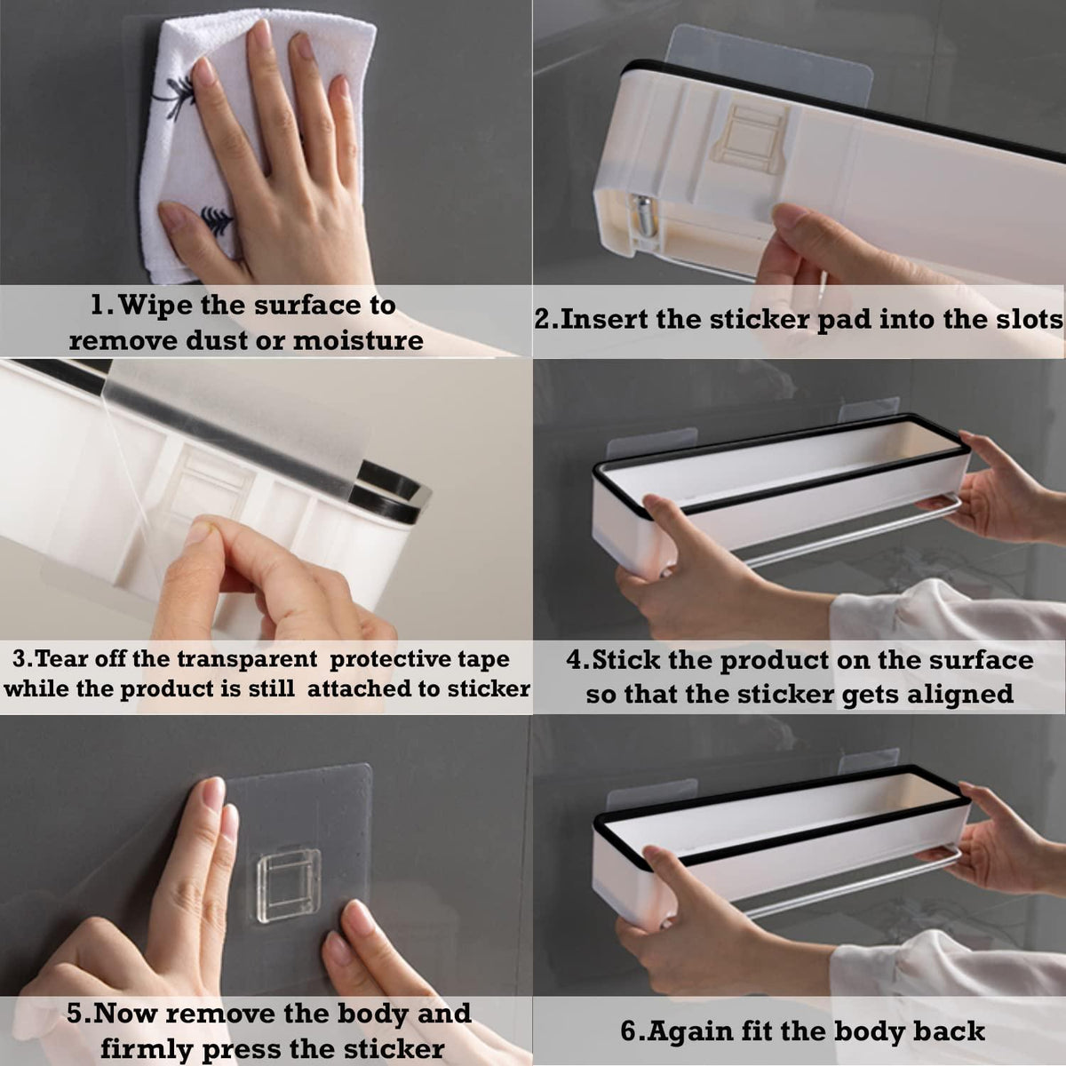 Guide to install HOKIPO's wall mounted bathroom and kitchen shelves 