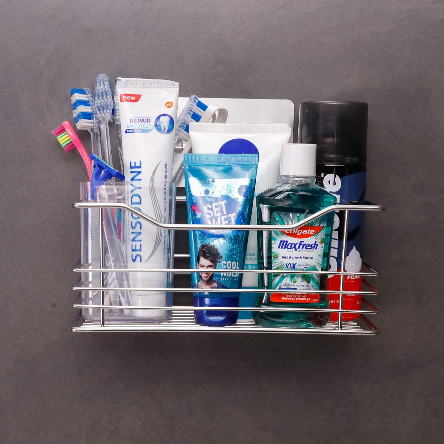 Magic Sticker Series Wall Mounted Kitchen Bathroom Shelf Rack - HOKIPO | Har Ghar ka Humsafar