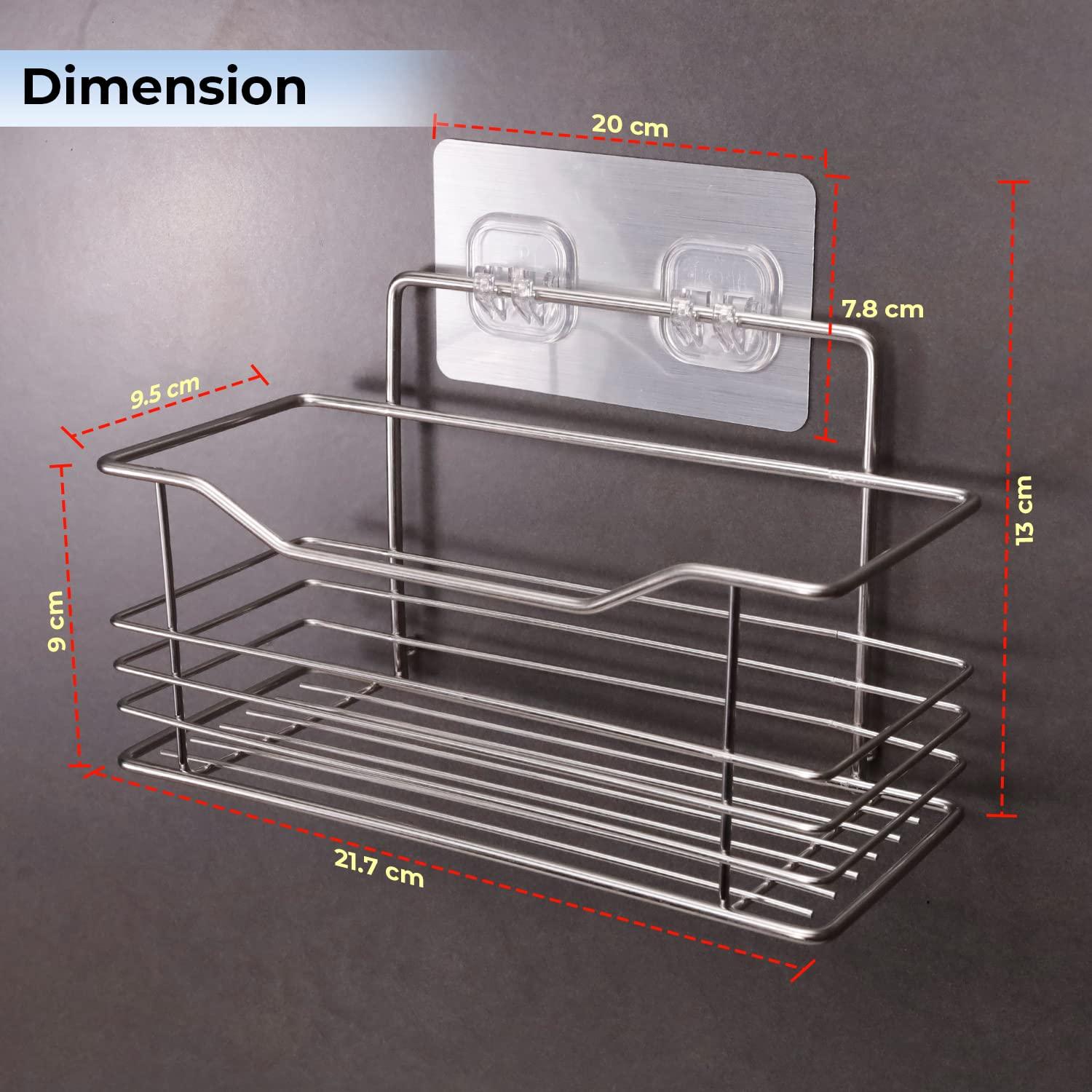 Magic Sticker Series Wall Mounted Kitchen Bathroom Shelf Rack - HOKIPO | Har Ghar ka Humsafar