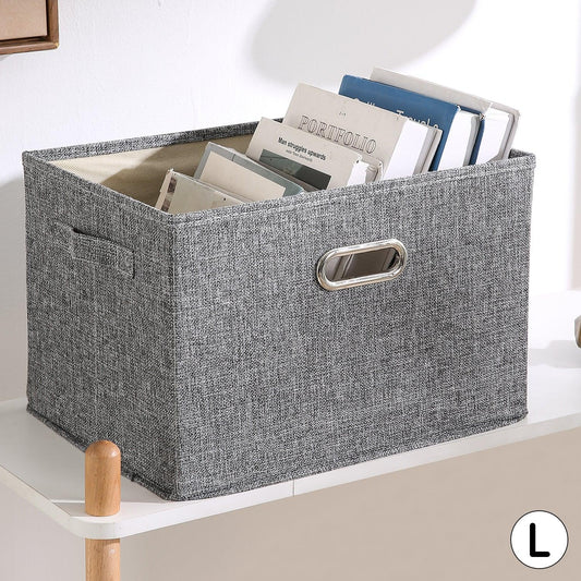 Multipurpose Foldable Storage Box with Lid, Large 45x30x31 cm, Grey - HOKIPO | Har Ghar ka Humsafar