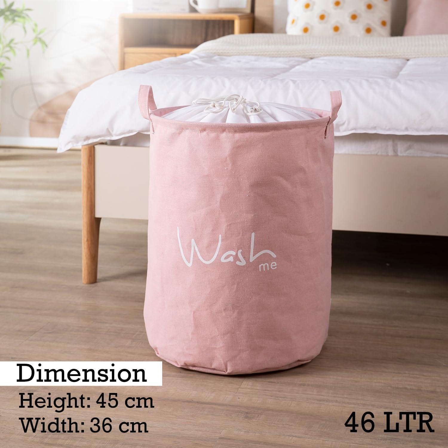 Pink Foldable Laundry Bag with Cover - HOKIPO | Har Ghar ka Humsafar