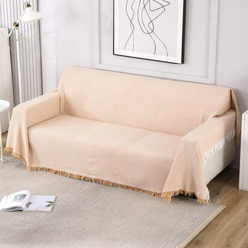 peach colour polycotton sofa throw cover
