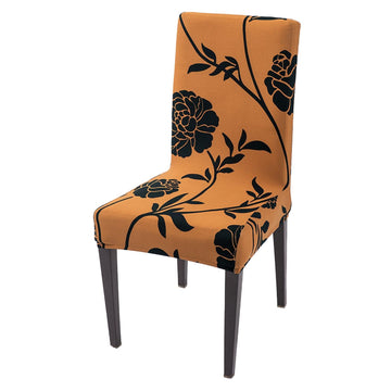 Copper Brown Floral Print Chair covers set of 1 piece