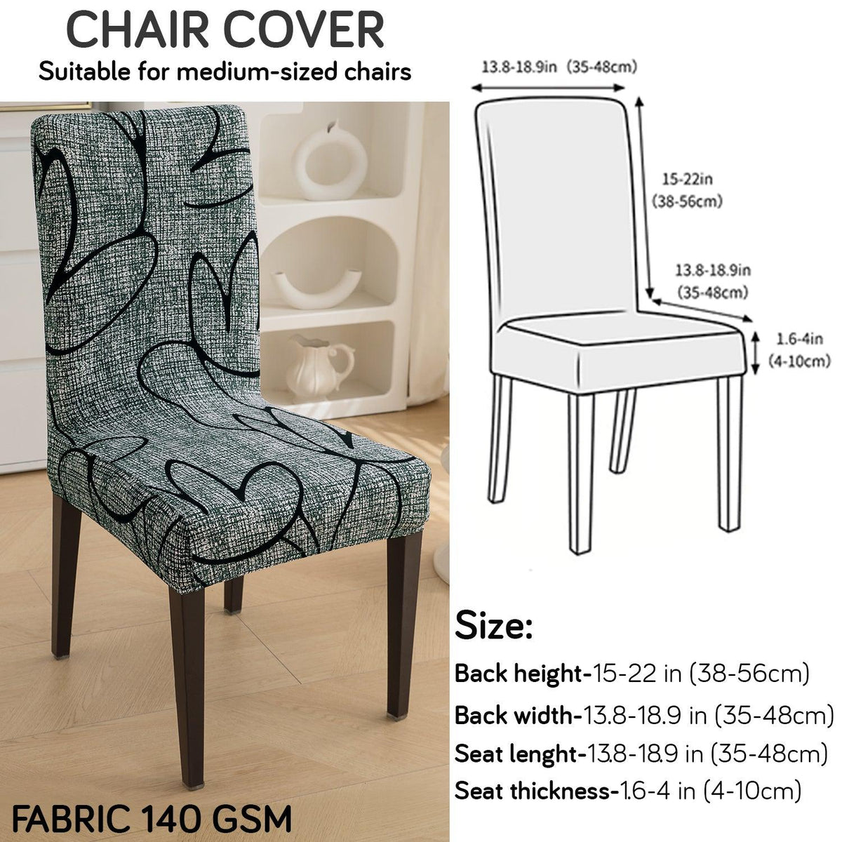 How to measure for stretchable dining chair cover