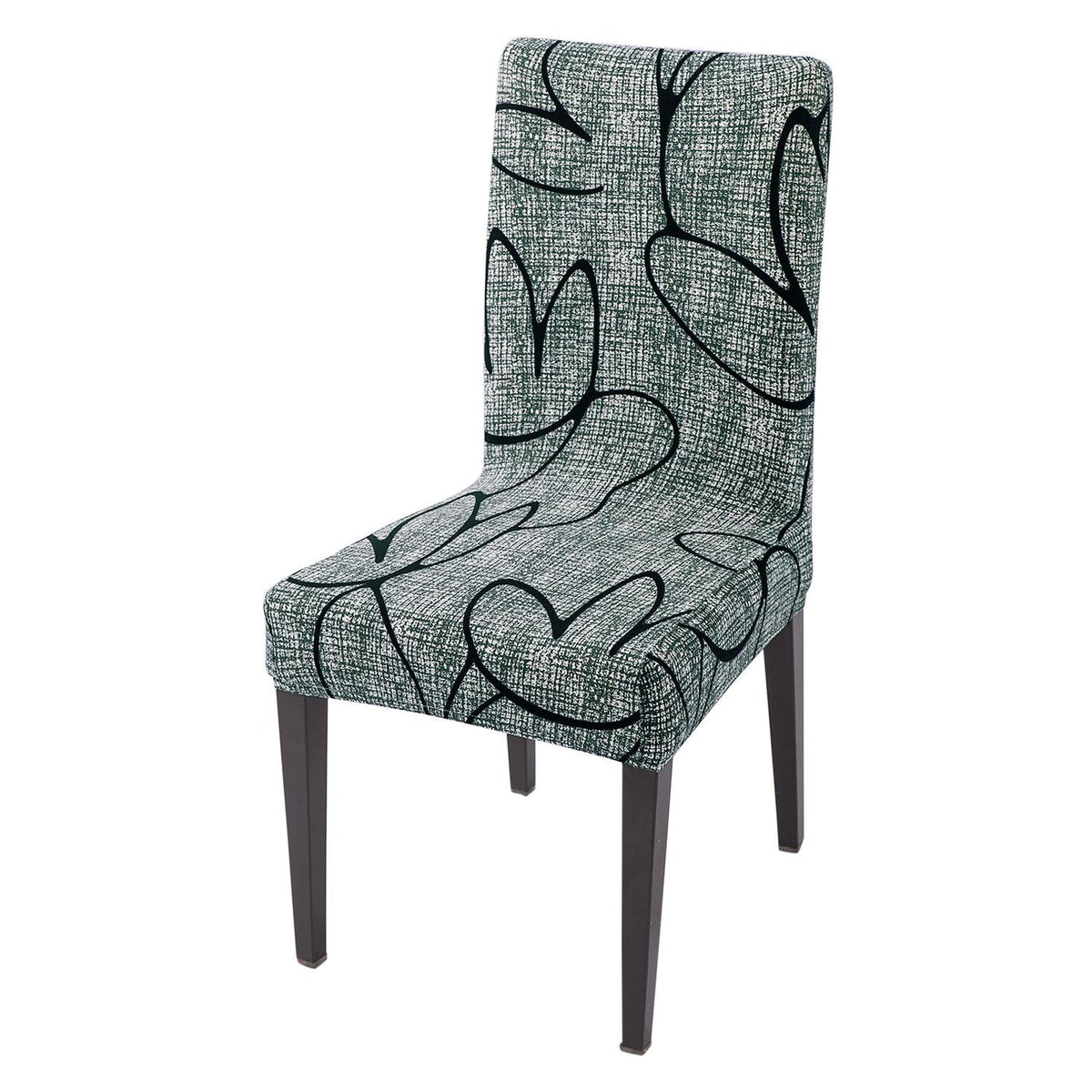 Intense Grey Abstract Floral Print Chair covers set of 1 piece