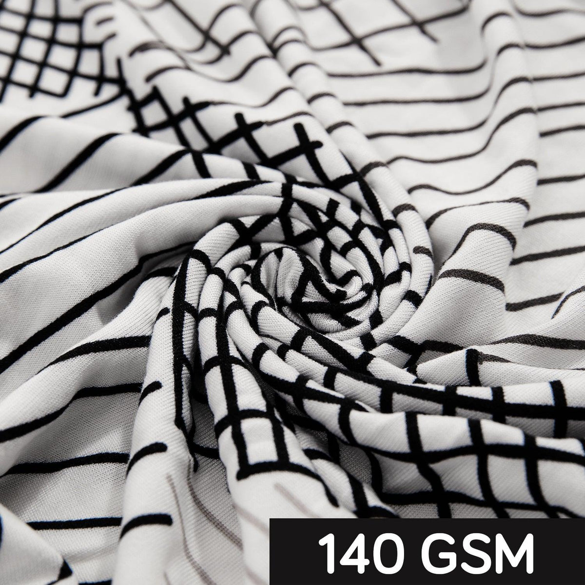 Snow White Black Geometry Print polyester chair covers