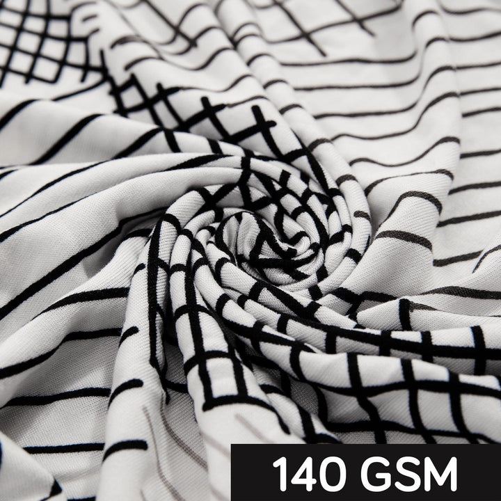 Snow White Black Geometry Print polyester chair covers