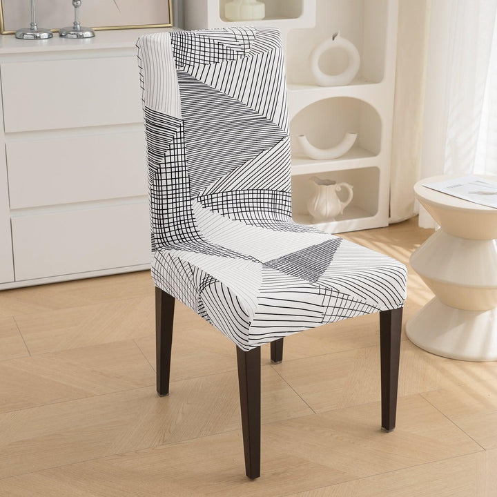 Snow White Black Geometry Print chair covers​ Set