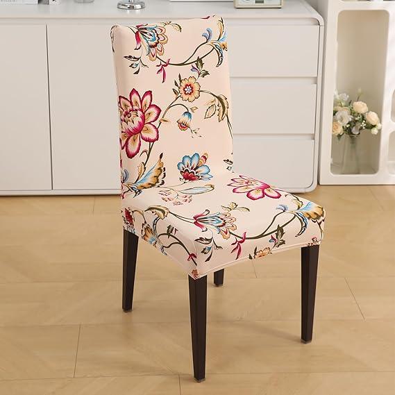 Beach Beige Dahlia print chair covers​ Set | Hokipo