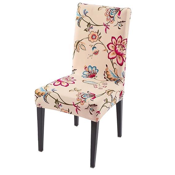 Beach Beige Dahlia print chair cover | Hokipo
