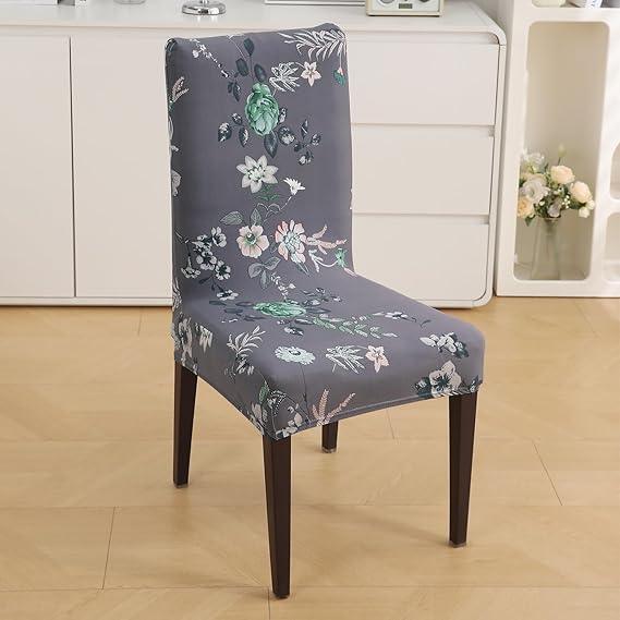 Bentonite Grey Budding Florals print chair covers​ Set | Hokipo