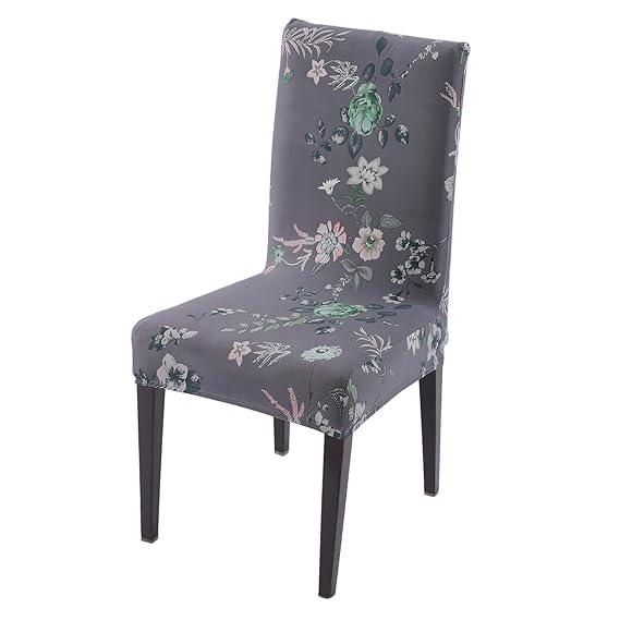 Bentonite Grey Budding Florals print chair cover | Hokipo