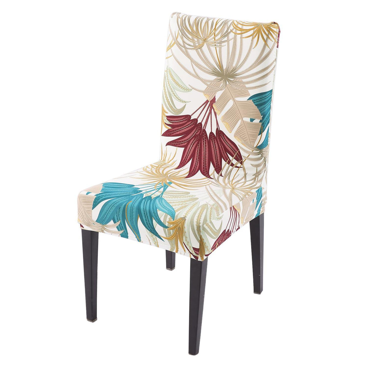 Cane Beige Ferns print chair cover | Hokipo