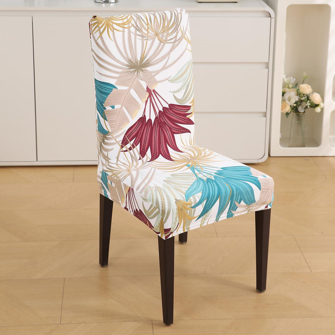 Cane Beige Ferns print chair covers​ Set | Hokipo