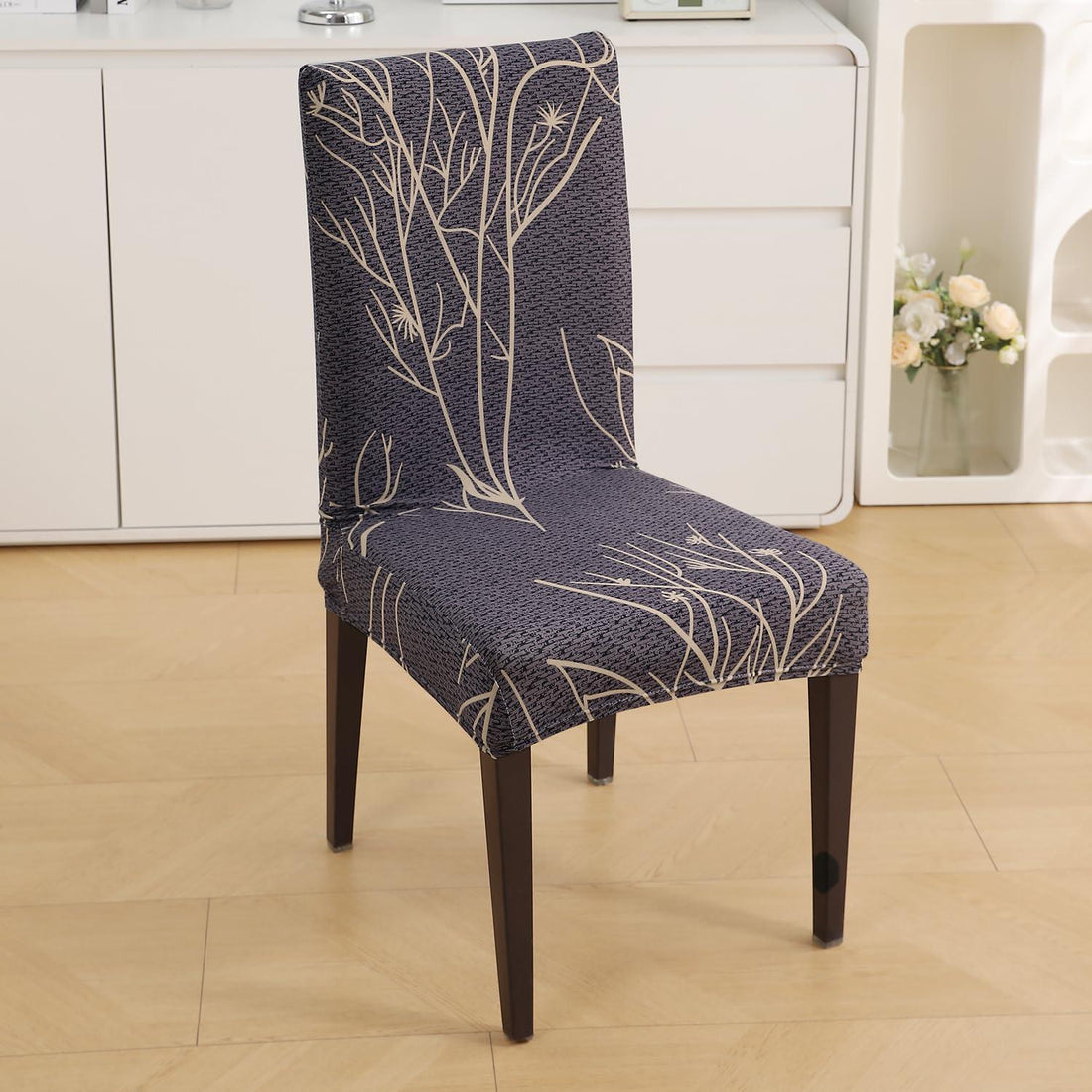 Dark Coffee Twigs print chair covers​ Set | Hokipo