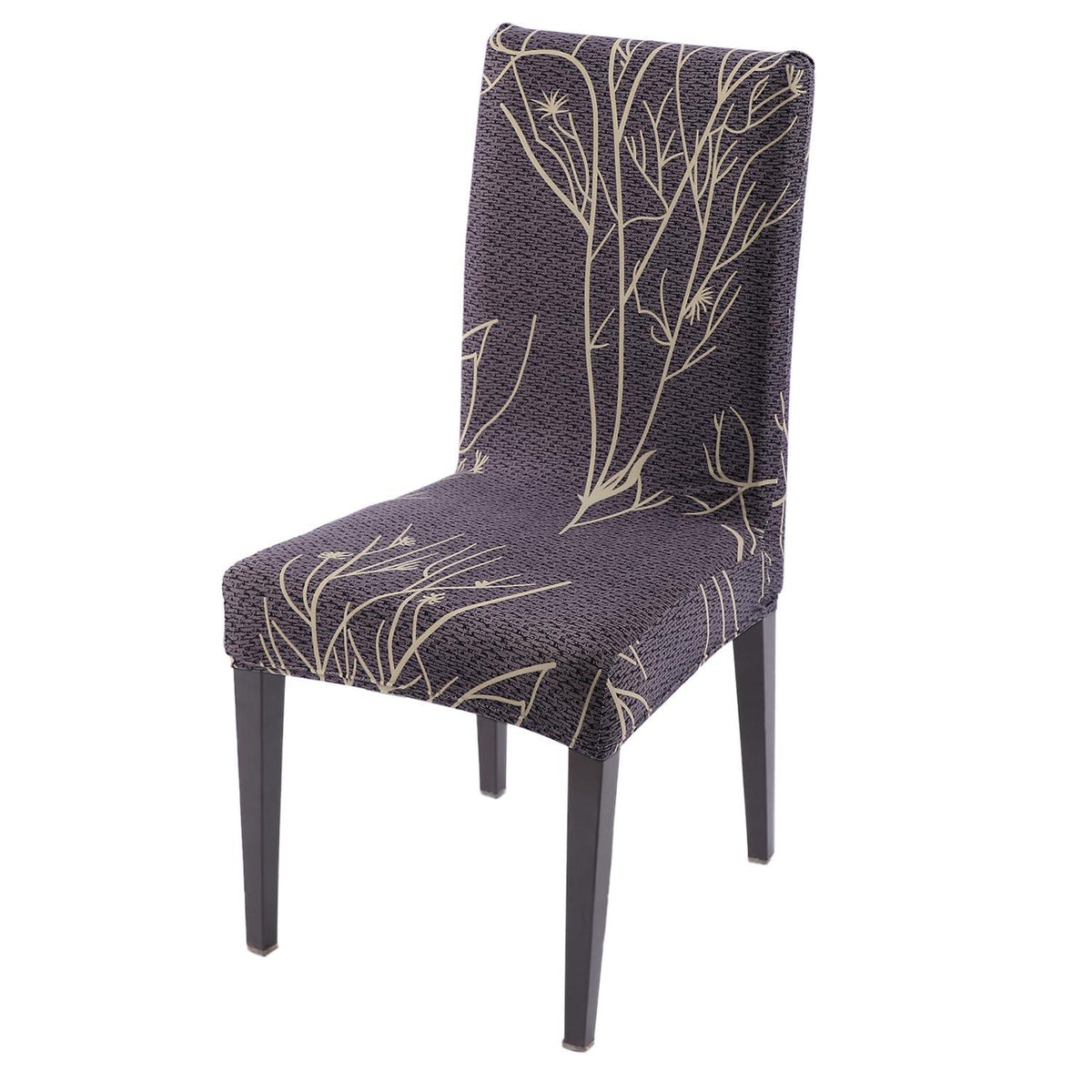 Dark Coffee Twigs print chair cover | Hokipo