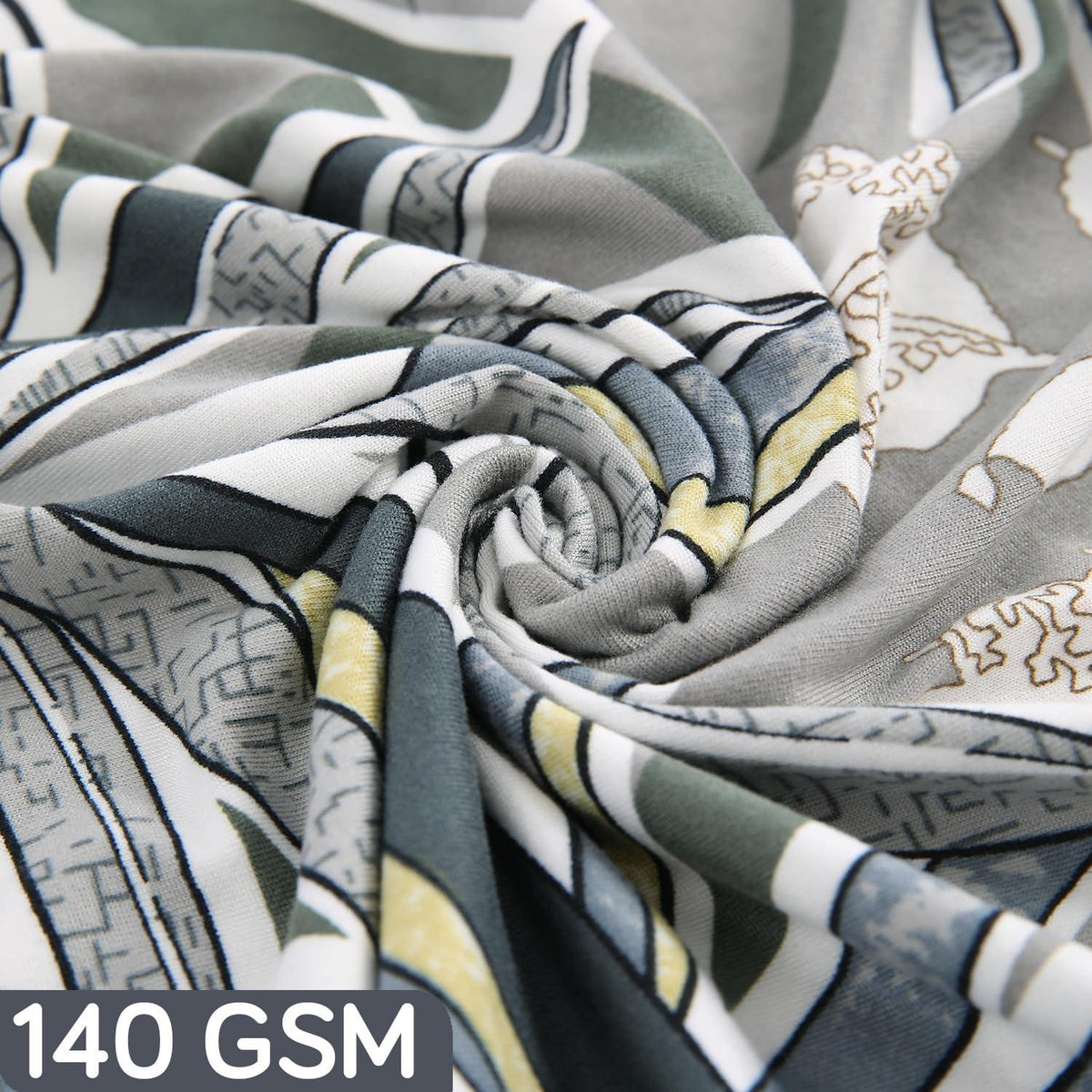 Frost Grey Marginata print elastic dining chair covers | Hokipo