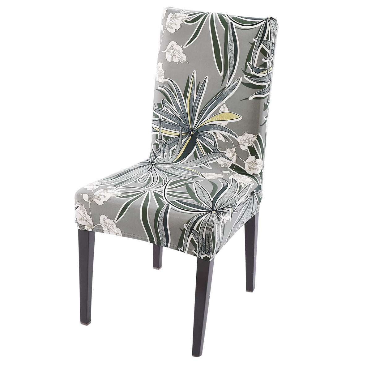 Frost Grey Marginata print chair cover | Hokipo