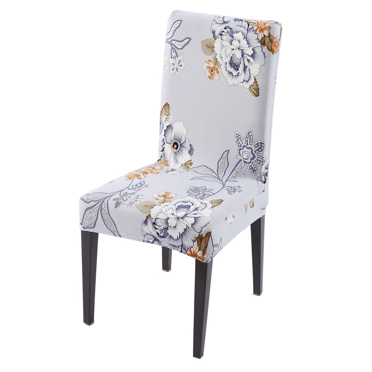 Gentle Grey Dahlia print chair cover | Hokipo