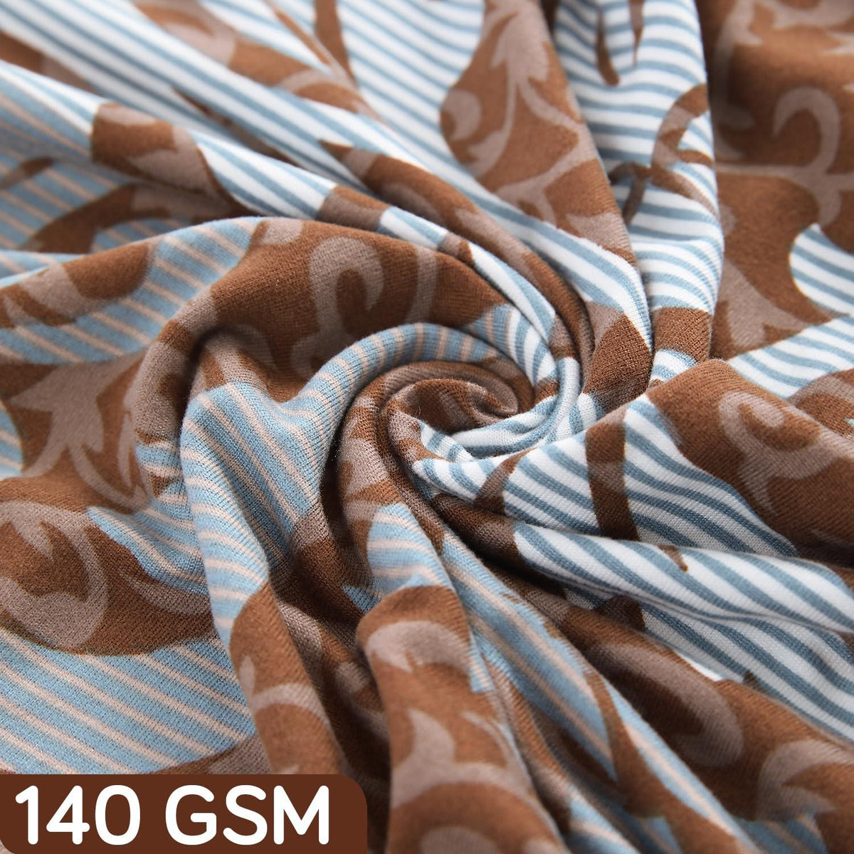 Rich Chocolate Damask Floral print elastic dining chair covers | Hokipo