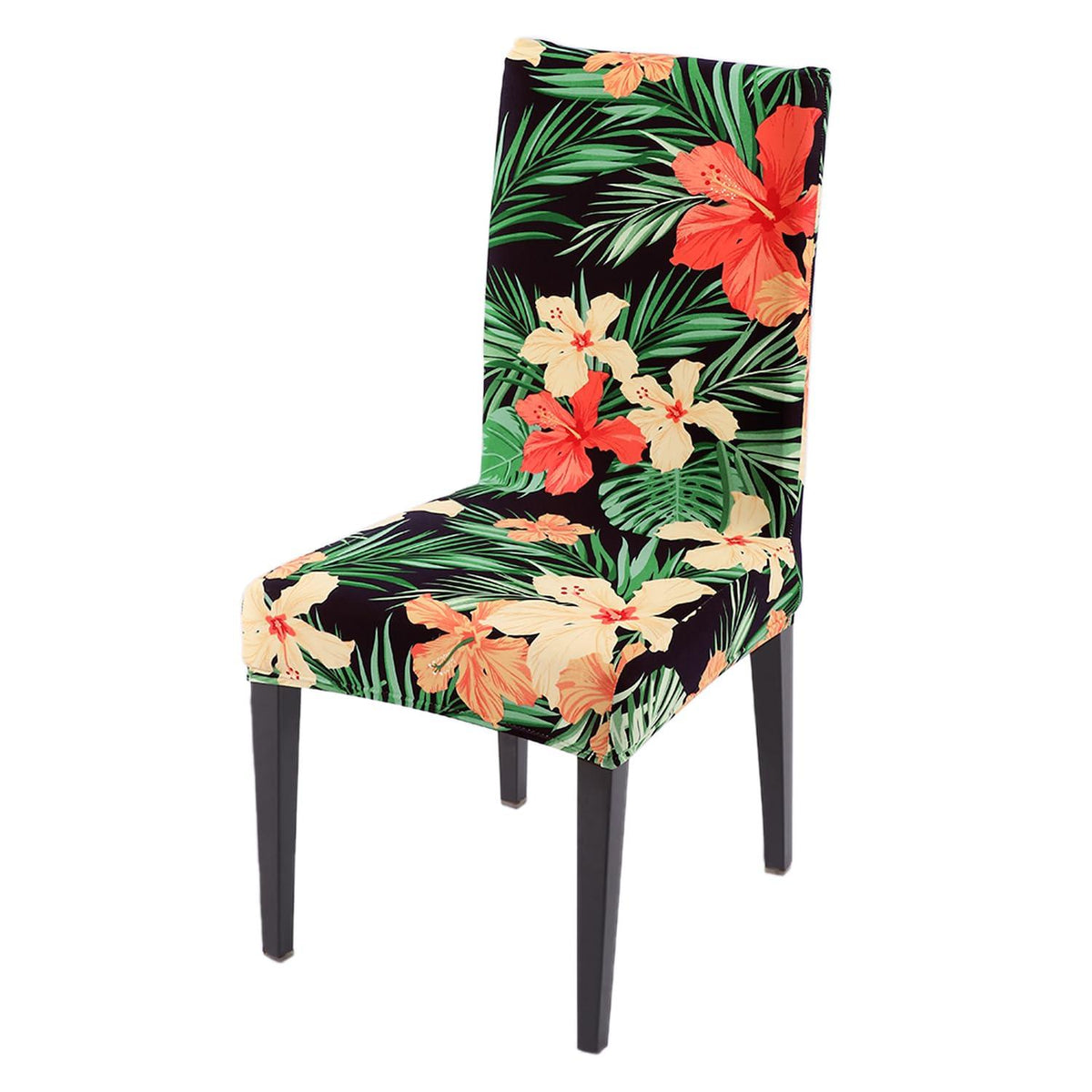 Spring Green Hibiscus print chair cover | Hokipo