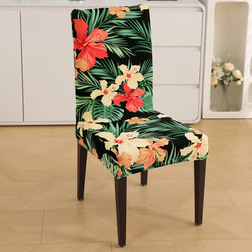 Spring Green Hibiscus print chair covers​ Set | Hokipo