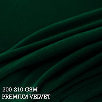 Premium 210 GSM Velvet Stretchable Ottoman Foot Rest Stool Cover, Hunter Green - HOKIPO | Har Ghar ka Humsafar