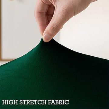 Premium 210 GSM Velvet Stretchable Ottoman Foot Rest Stool Cover, Hunter Green - HOKIPO | Har Ghar ka Humsafar