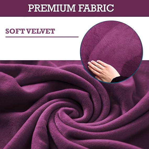 Premium 210 GSM Velvet Stretchable Ottoman Foot Rest Stool Cover, Purple - HOKIPO | Har Ghar ka Humsafar