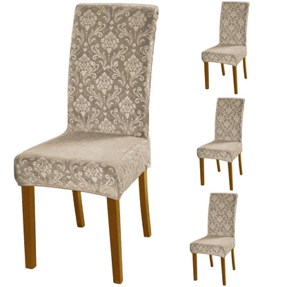 Premium Embossed Velvet Chair Cover Set of 1/2/4/6, Camel - HOKIPO | Har Ghar ka Humsafar