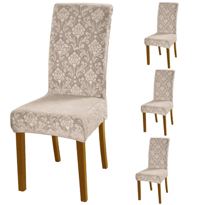 Premium Embossed Velvet Chair Cover Set of 1/2/4/6, Light Camel - HOKIPO | Har Ghar ka Humsafar