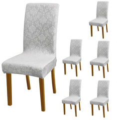 Premium Embossed Velvet Chair Cover Set of 1/2/4/6, Light Grey - HOKIPO | Har Ghar ka Humsafar