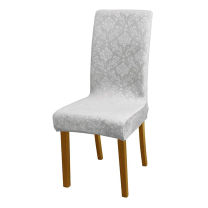 Premium Embossed Velvet Chair Cover Set of 1/2/4/6, Light Grey - HOKIPO | Har Ghar ka Humsafar