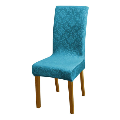 Premium Embossed Velvet Chair Cover Set of 1/2/4/6, Turquoise - HOKIPO | Har Ghar ka Humsafar