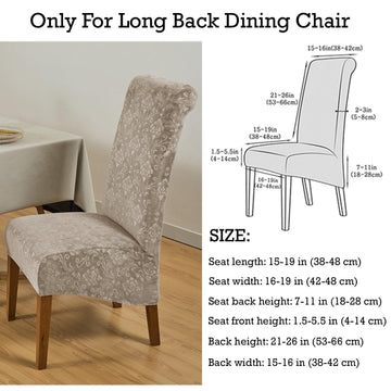 Premium Embossed Velvet Long Back Chair Cover Set of 1/2/4/6, Camel - HOKIPO | Har Ghar ka Humsafar