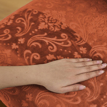Premium Embossed Velvet Long Back Chair Cover Set of 1/2/4/6, Rustic Brown - HOKIPO | Har Ghar ka Humsafar